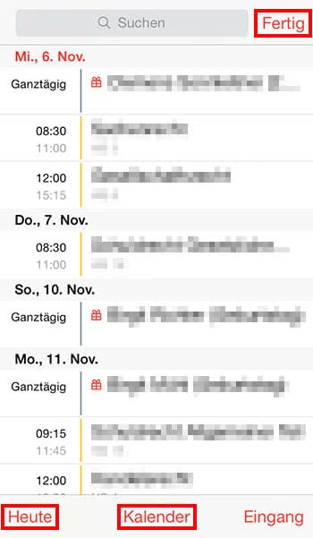 iPhone Kalender Listenansicht - Leicht alle Termine anzeigen