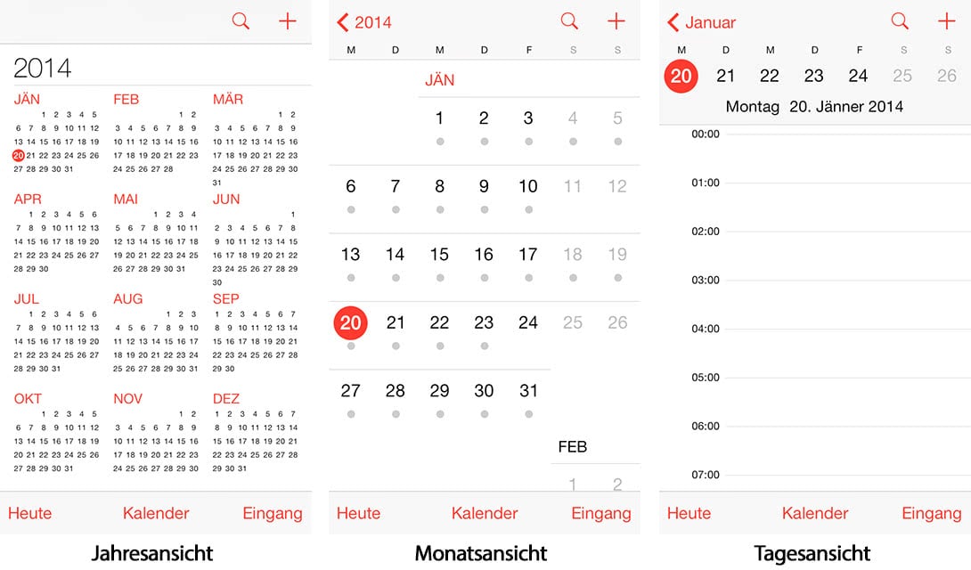 iPhone Kalender - iOS Kalender Ansicht mit Wochenansicht!