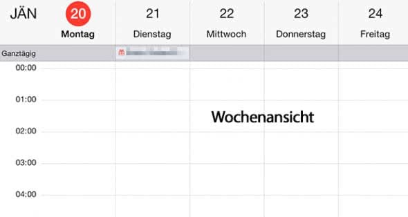 iPhone Kalender - iOS Kalender Ansicht mit Wochenansicht!