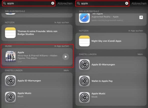 iPhone Spotlight Suche