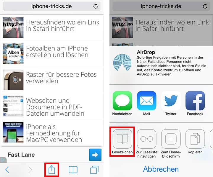 iPhone Safari effizient nutzen Umgang mit Favoriten ›