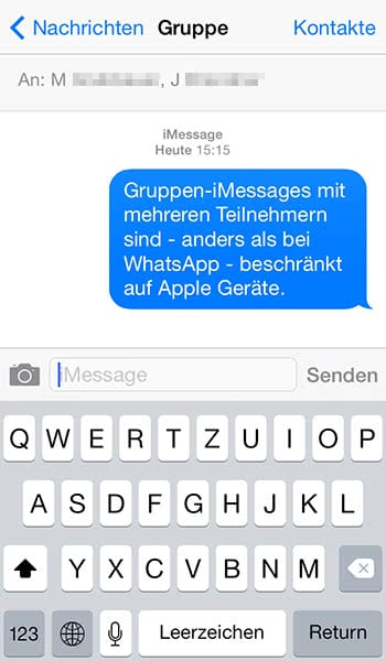 Sms An Mehrere Empfänger Iphone Ohne Gruppe iMessage Gruppenchats einrichten oder löschen am iPhone