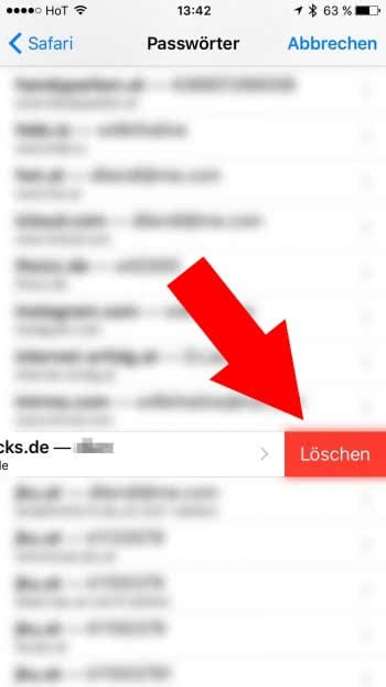 Safari - Gesicherte Passwörter anzeigen, ändern und löschen