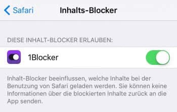 1Blocker aktivieren