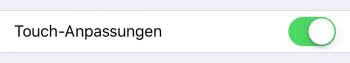 Touch-Anpassungen aktivieren