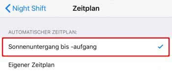 iPhone Night Shift aktivieren