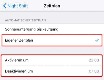 iPhone Night Shift aktivieren