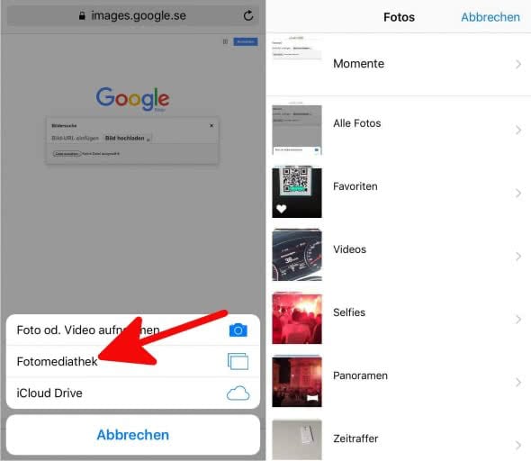 Umgekehrte Google-Bildersuche am iPhone nutzen