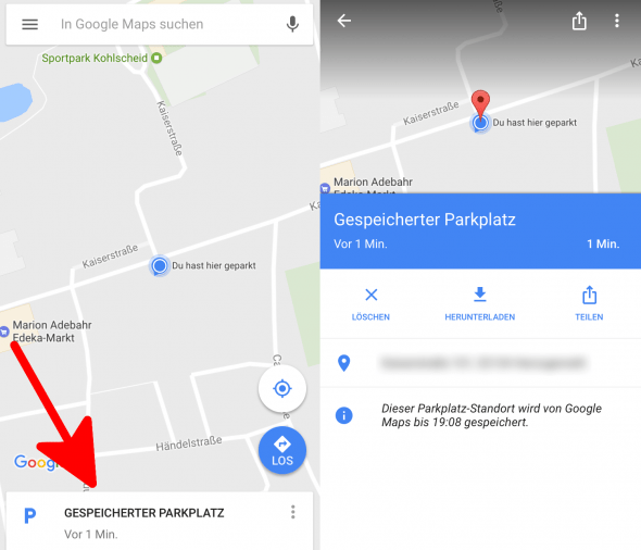 Parkplatz speichern bei Google Maps So geht's!