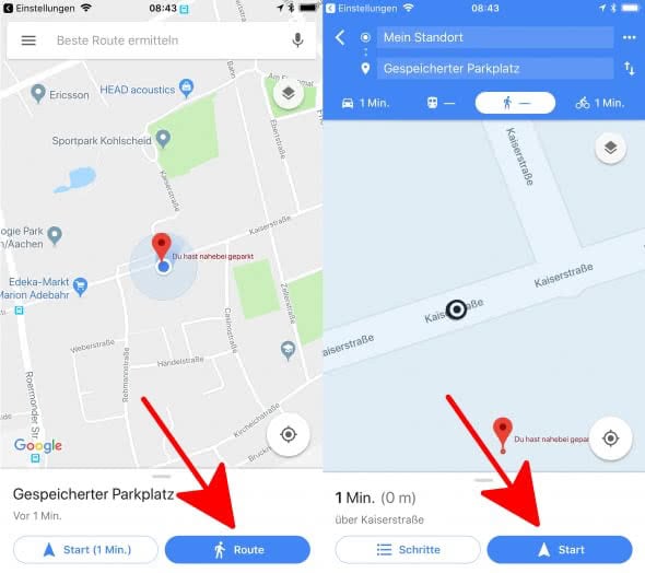 Parkplatz speichern bei Google Maps So geht's!