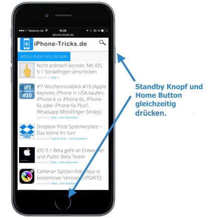 iPhone 6 und iPhone 6s Bildschirmfoto (Screenshot)