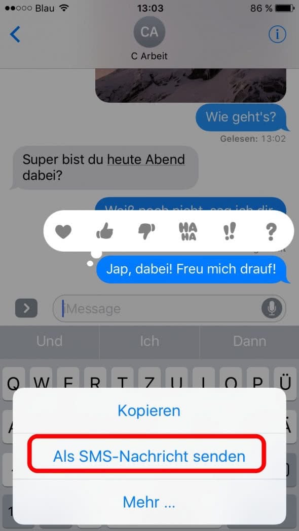 Kann Man Bei Imessage Sehen Ob Die Nachricht Gelesen Wurde iMessage als SMS versenden