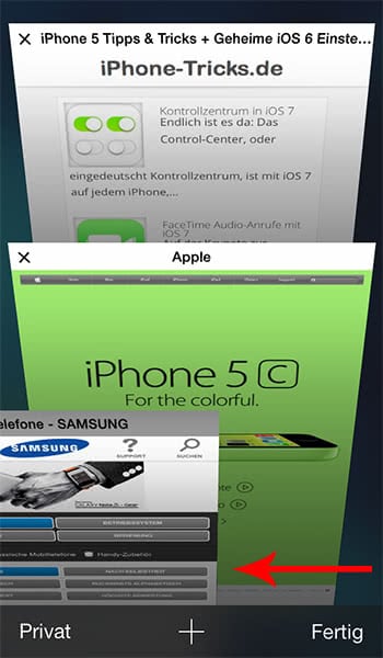 Safari Tabs auf dem iPhone schließen