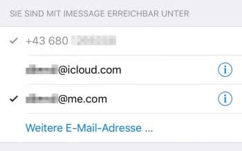 iMessage: Mobilnummer statt E-Mail-Adresse verwenden