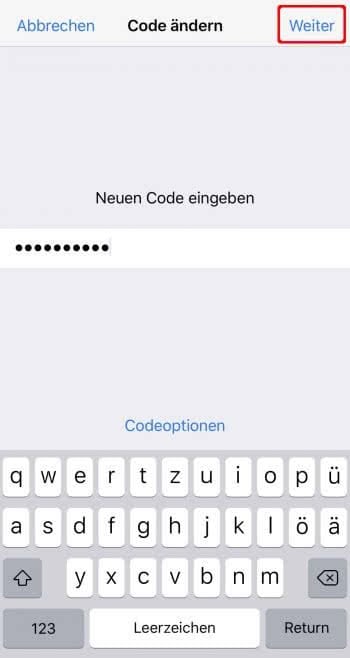 iPhone Entsperr-Code mit Buchstaben eingeben