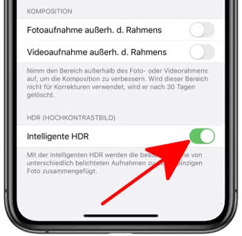 Intelligente HDR aktivieren am iPhone
