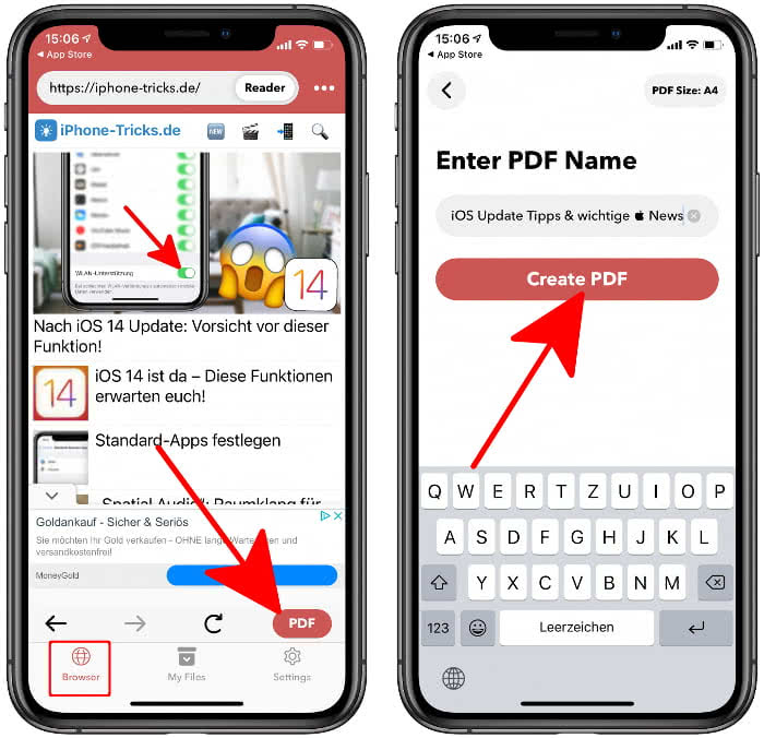 Iphone Pdf Erstellen Foto Und Dokumente In Pdf Dateien Umwandeln