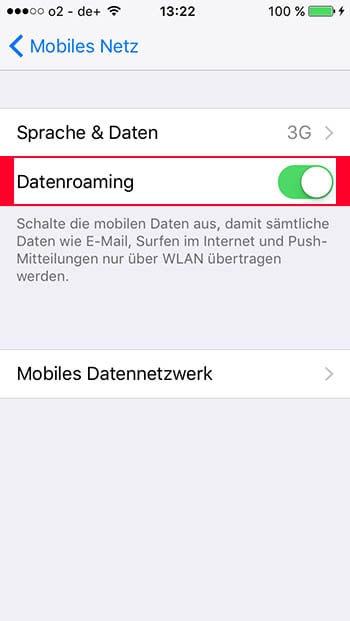 iPhone Hotspot Probleme lösen - Datenroaming aktivieren