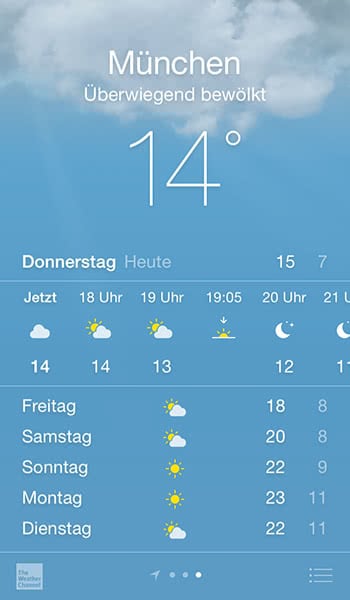 Zusätzliche Infos in iPhone Wetter App anzeigen