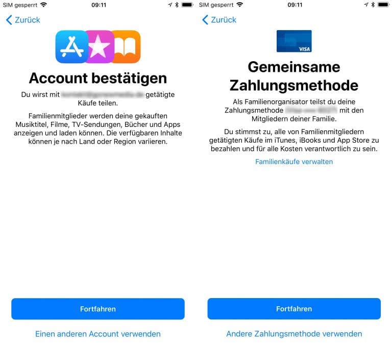 Apple Familienfreigabe einrichten am iPhone Einkäufe gratis teilen