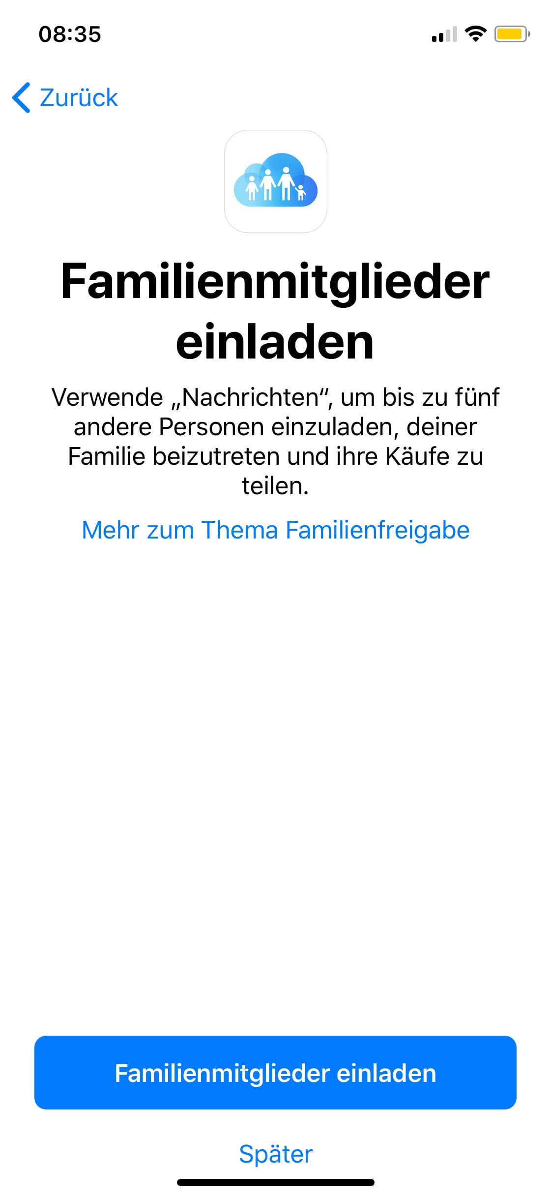 Apple Familienfreigabe einrichten am iPhone Einkäufe gratis teilen