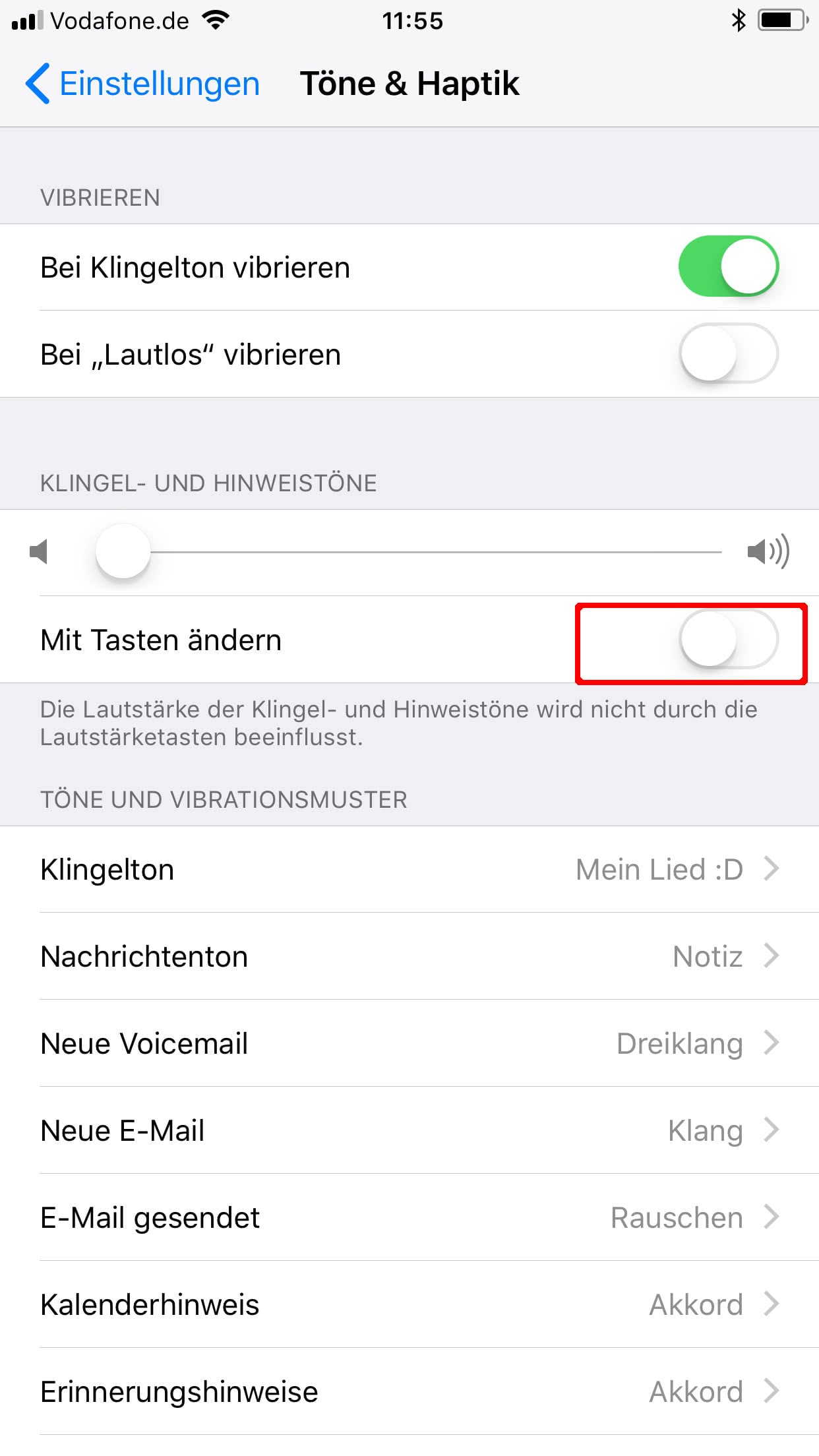 iPhone Klingelton Lautstärke einstellen und sperren