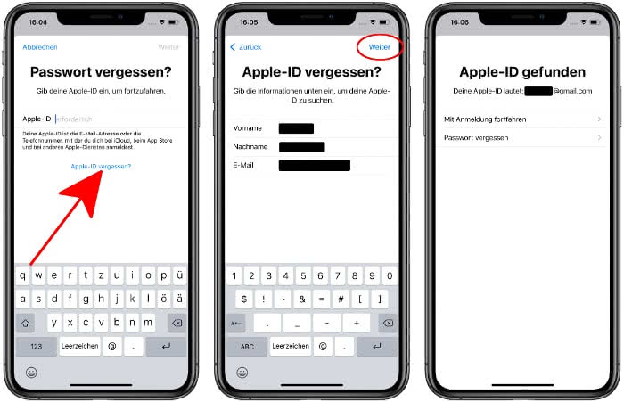 Apple-ID herausfinden auf dem iPhone