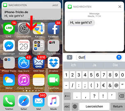 iPhone Nachrichten schneller beantworten