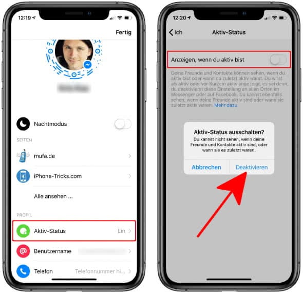 Facebook Messenger Zuletzt Online Status Aktiv Verbergen