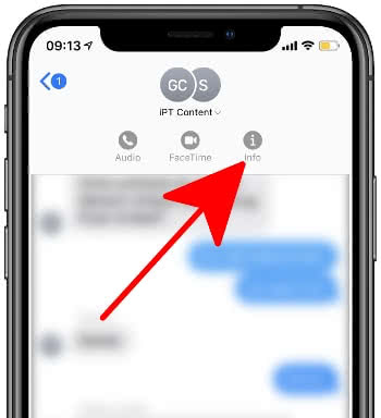 Auf "i"-Symbol in iMessage-Chat tippen