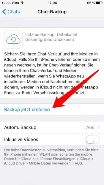 WhatsApp Backup am iPhone erstellen und Chats sichern 