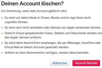 Apple-ID-Account löschen