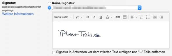 Scan der Unterschrift als Bild zur E-Mail Signatur hinzufügen