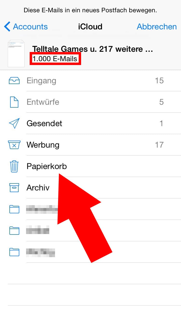 Iphone Mail Zeigt Nicht Alle Mails An Alle Mails auf einmal löschen am iPhone