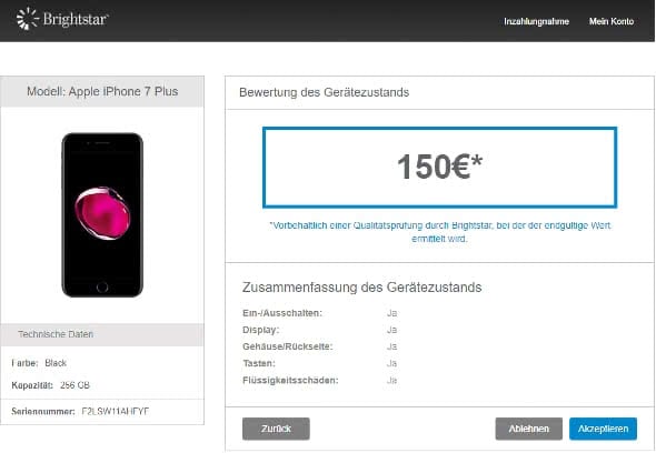 iPhone 7 Plus Gerätezustand bewerten