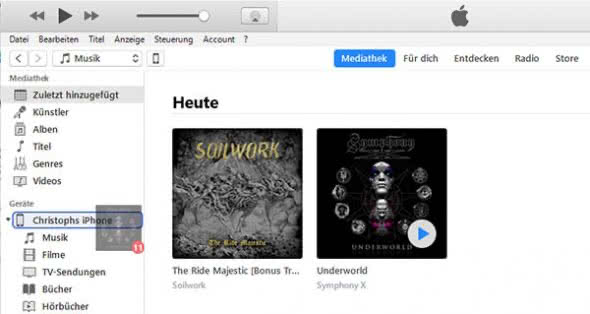 mp3 auf iphone übertragen mit itunes