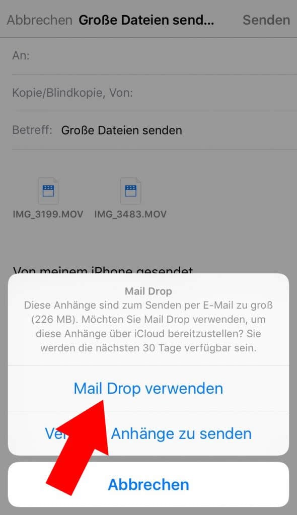 iPhone Mail Anhang zu groß? Anhänge mit bis zu 5 GB verschicken!