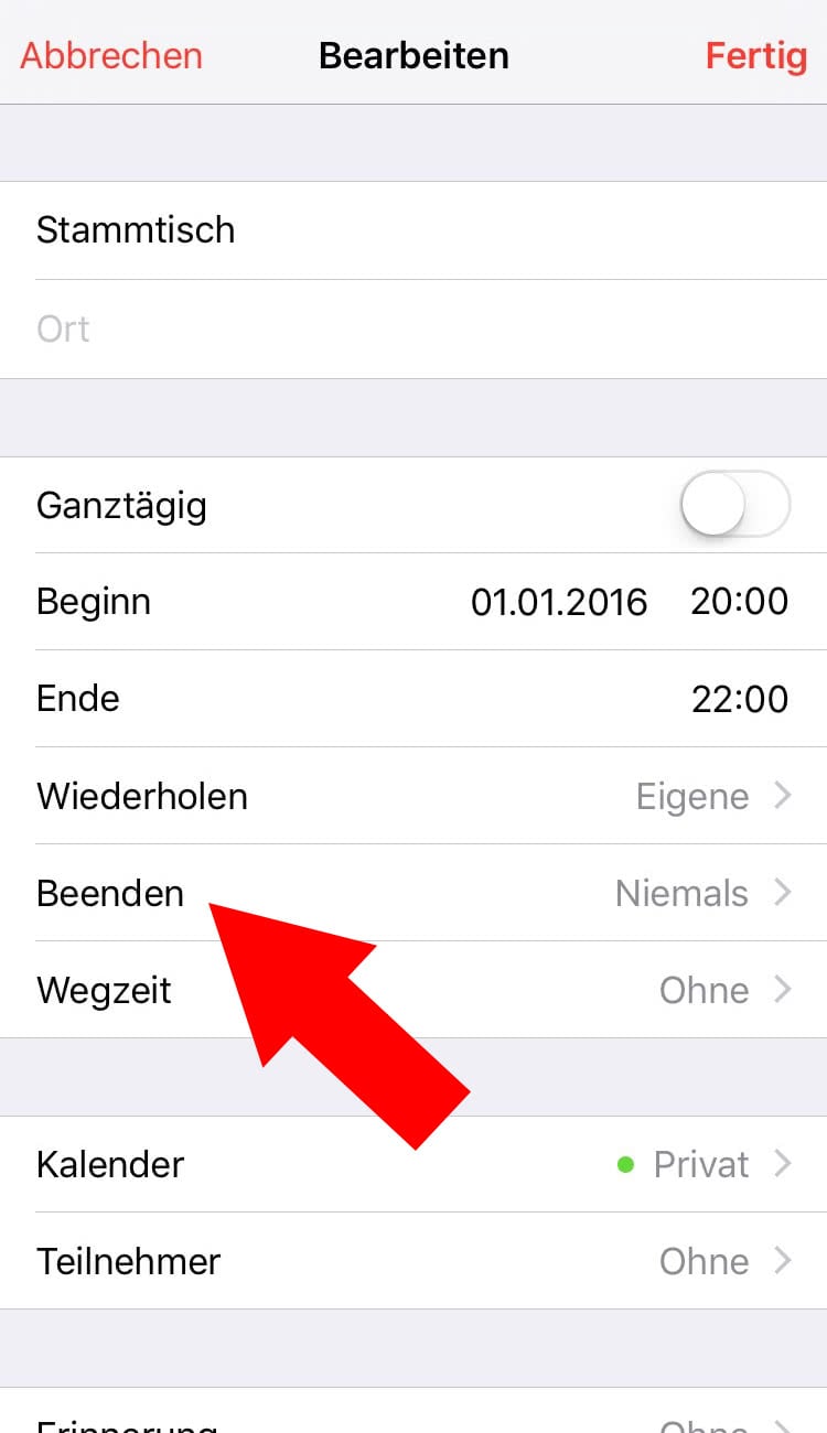 Iphone Kalender 4 Wochen Wiederholung 