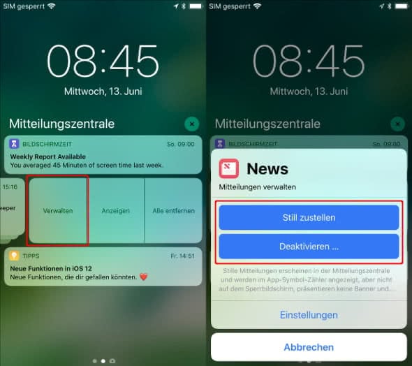 Mitteilungen im iPhone Sperrbildschirm deaktivieren & ausschalten