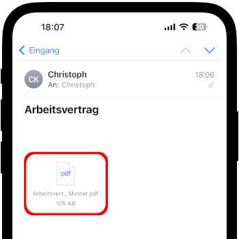 PDF öffnen in Mail-App öffnen