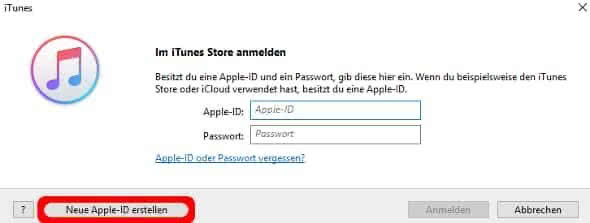 Apple-ID erstellen via iTunes am Mac oder PC
