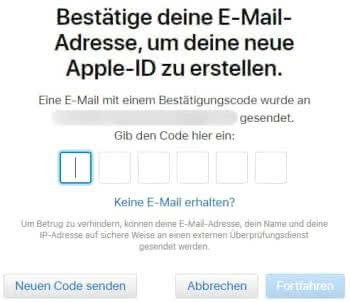 Apple-ID erstellen im Browser am PC oder Mac