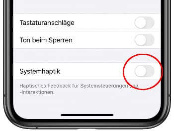 iPhone Systemhaptik deaktivieren