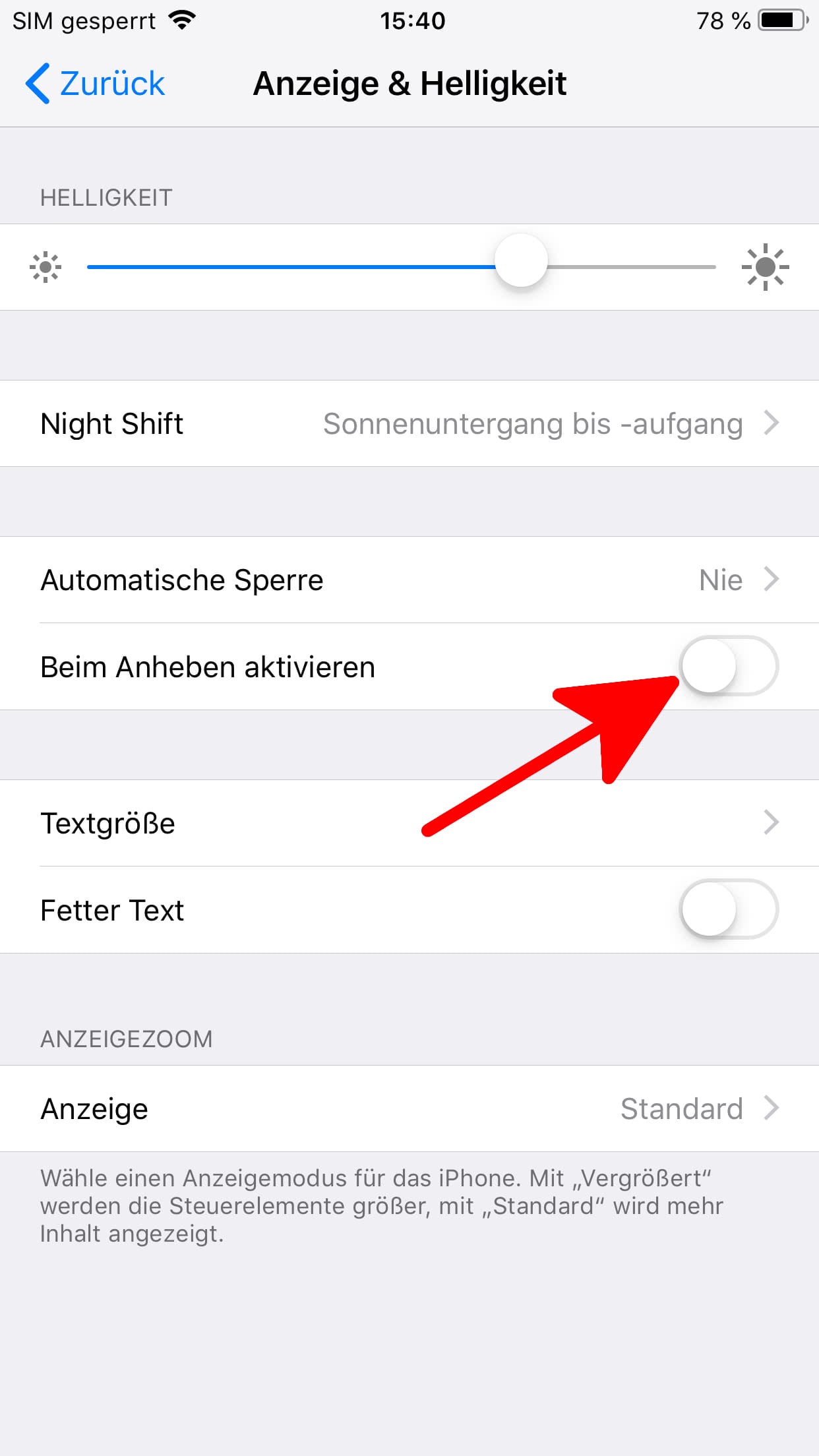 iPhone "Bei Anheben aktivieren" ausschalten & Akku sparen