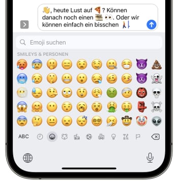 Nachricht mit Emojis statt Wörtern