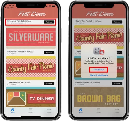 Font Diner App