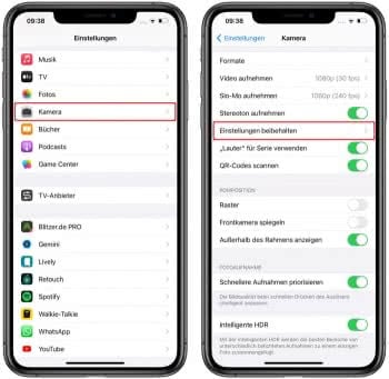 iPhone Kamera Einstellungen beibehalten – so geht's!