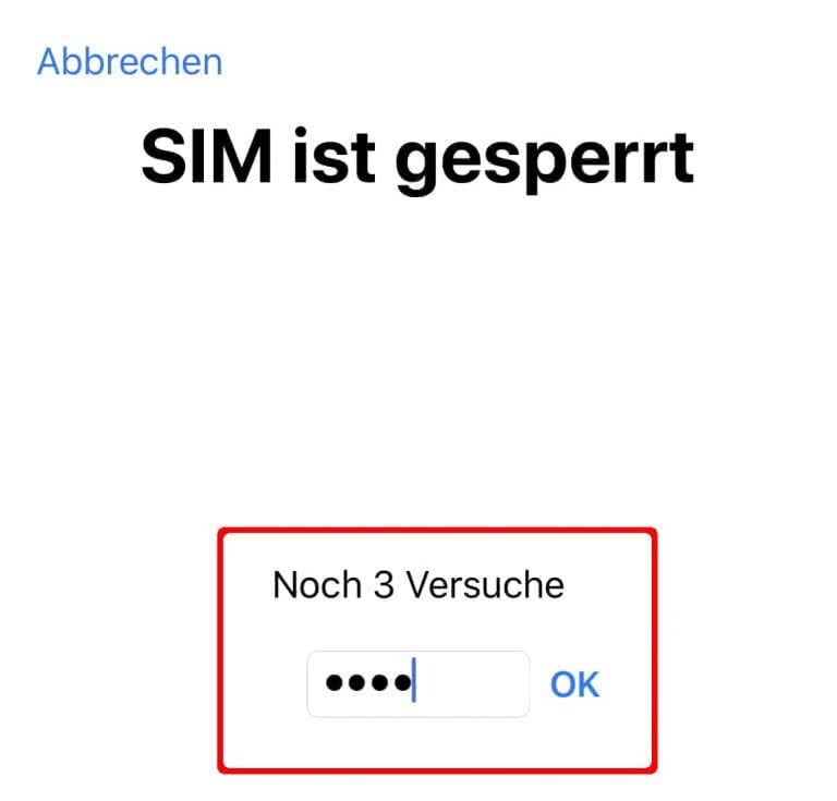 iPhone SIM entsperren & SIM PIN nachträglich eingeben