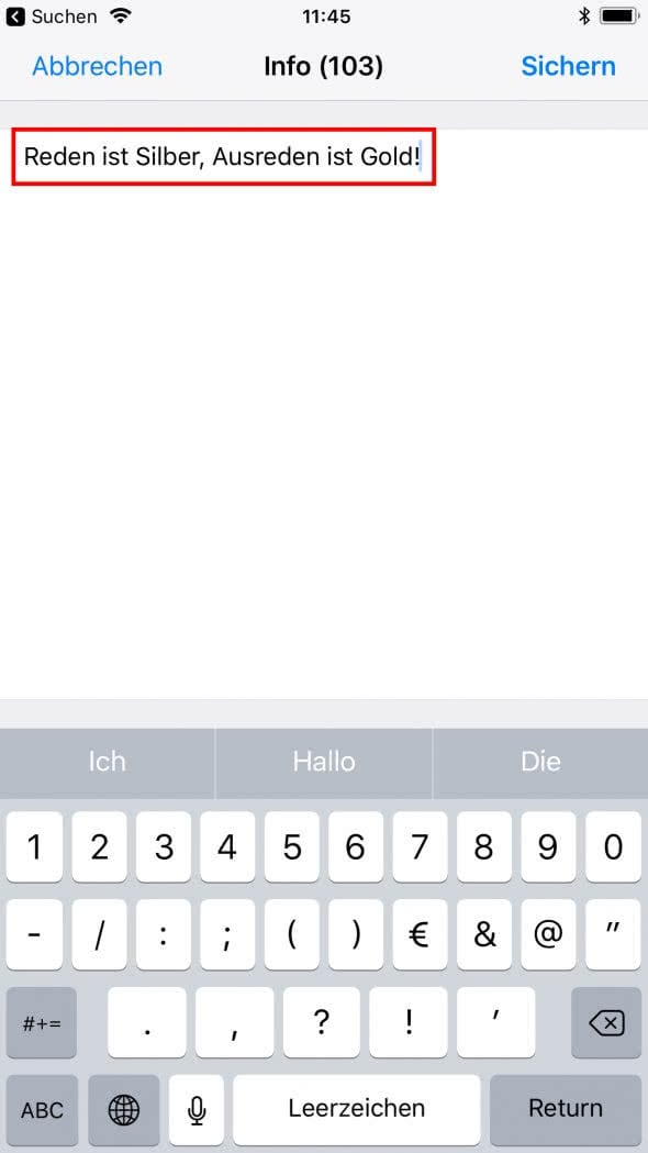 "Hallo ich benutze WhatsApp" WhatsApp Info Text ändern