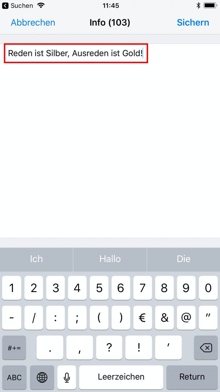 "Hallo ich benutze WhatsApp" WhatsApp Info Text ändern